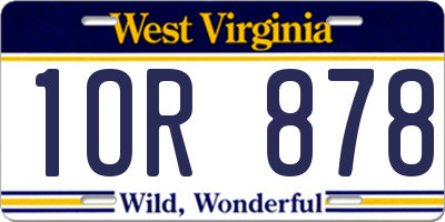 WV license plate 1OR878
