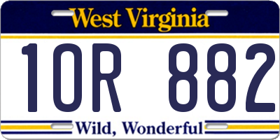 WV license plate 1OR882