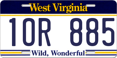 WV license plate 1OR885