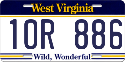 WV license plate 1OR886