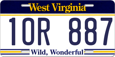 WV license plate 1OR887