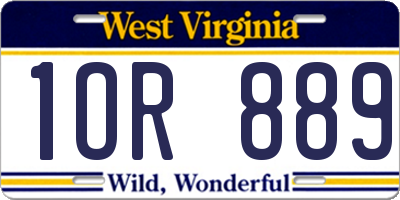 WV license plate 1OR889