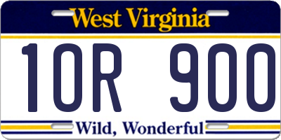WV license plate 1OR900