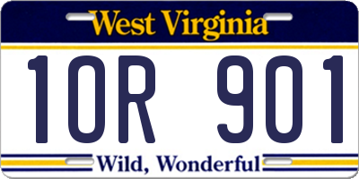 WV license plate 1OR901