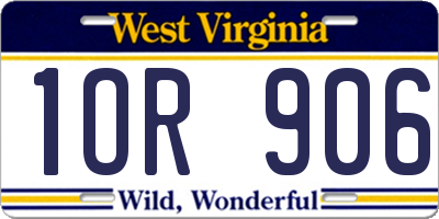 WV license plate 1OR906