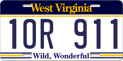 WV license plate 1OR911