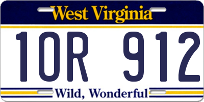 WV license plate 1OR912