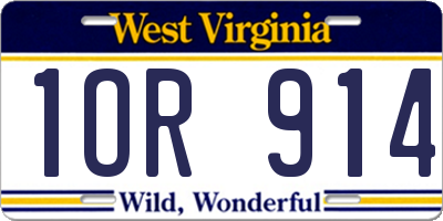 WV license plate 1OR914