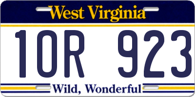 WV license plate 1OR923