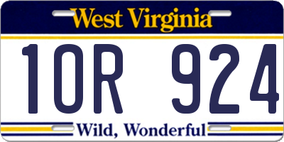 WV license plate 1OR924