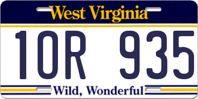 WV license plate 1OR935