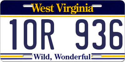 WV license plate 1OR936