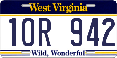WV license plate 1OR942