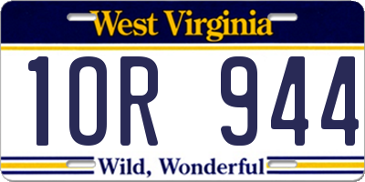 WV license plate 1OR944