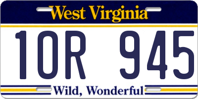 WV license plate 1OR945