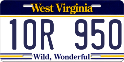 WV license plate 1OR950