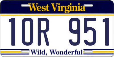 WV license plate 1OR951