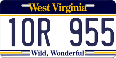 WV license plate 1OR955