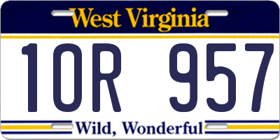 WV license plate 1OR957