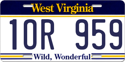 WV license plate 1OR959