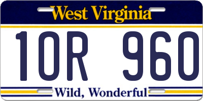 WV license plate 1OR960