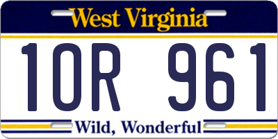 WV license plate 1OR961