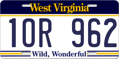 WV license plate 1OR962