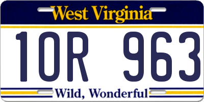 WV license plate 1OR963