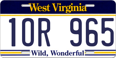 WV license plate 1OR965