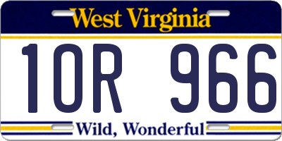 WV license plate 1OR966