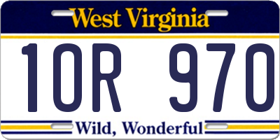 WV license plate 1OR970