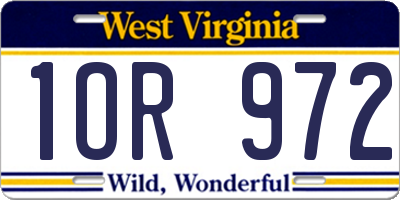 WV license plate 1OR972