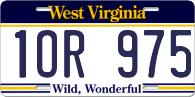WV license plate 1OR975