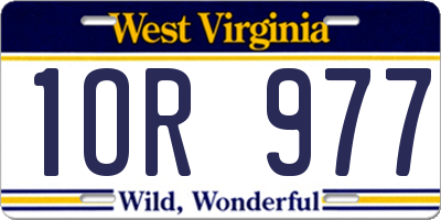 WV license plate 1OR977