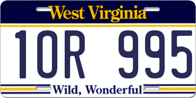 WV license plate 1OR995
