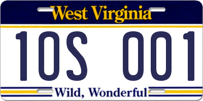 WV license plate 1OS001