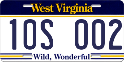WV license plate 1OS002