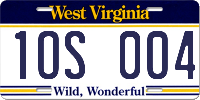 WV license plate 1OS004