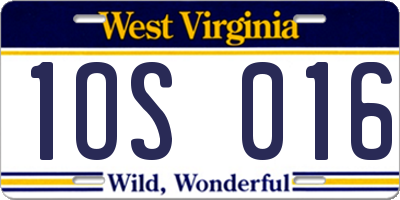 WV license plate 1OS016