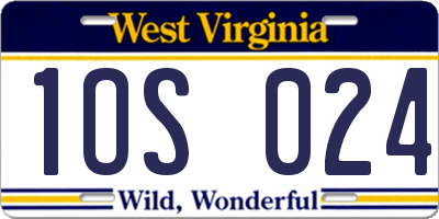 WV license plate 1OS024