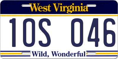 WV license plate 1OS046