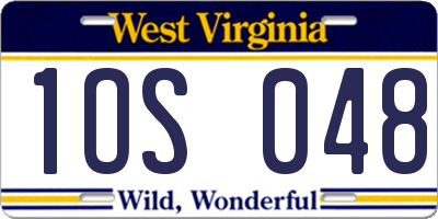 WV license plate 1OS048