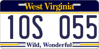 WV license plate 1OS055