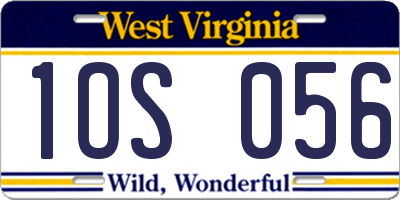 WV license plate 1OS056