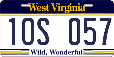 WV license plate 1OS057