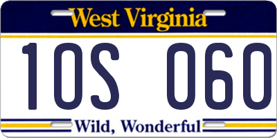 WV license plate 1OS060