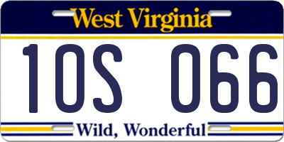WV license plate 1OS066