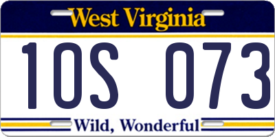 WV license plate 1OS073