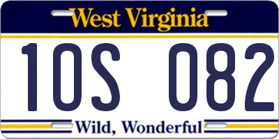 WV license plate 1OS082