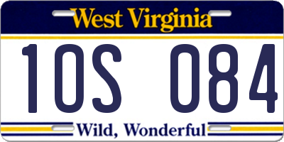 WV license plate 1OS084